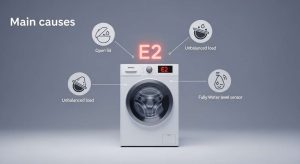 Lỗi e2 máy giặt Sanyo là gì và cách khắc phục tại nhà hiệu quả