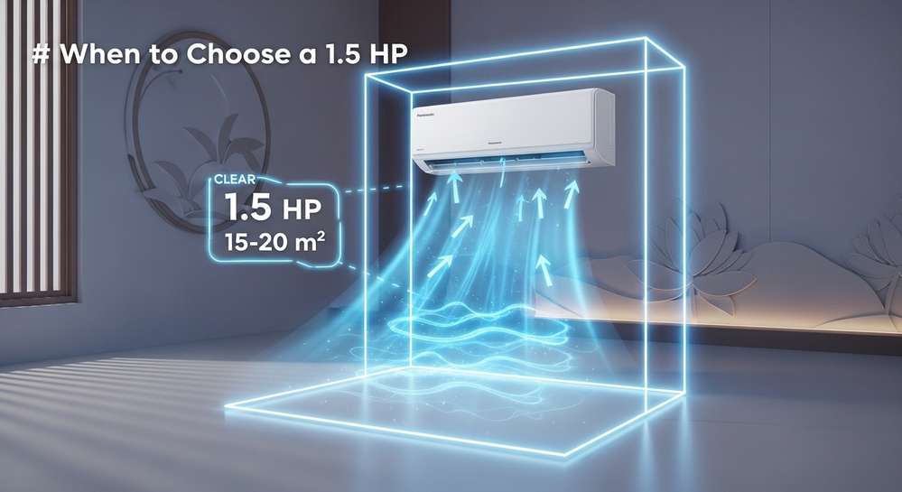 Tìm hiểu máy lạnh Panasonic 1.5 HP đáng mua và lựa chọn hàng đầu 1 Khi nào nên chọn máy lạnh công suất 1.5 HP