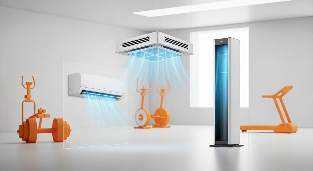 Hướng dẫn chọn máy lạnh cho phòng tập gym hiệu quả nhất 2 So sánh các loại máy lạnh phù hợp cho phòng gym