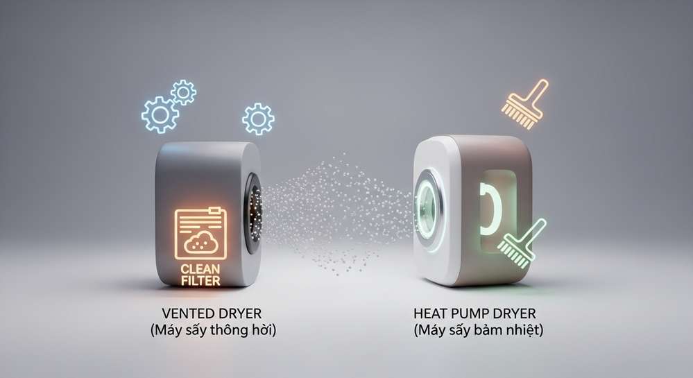 Máy sấy thông hơi và bơm nhiệt nên chọn loại nào tốt hơn 4 Lưu ý quan trọng khi sử dụng và bảo dưỡng máy sấy